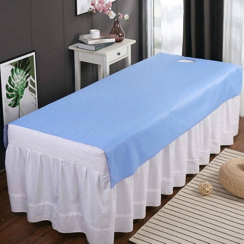 woobles Spa Massage Bed Sheet, Oil Proof Polyester SPa Salon Table Cover With Face Hole Mattress Reusable Couch Machine Washable Thickened Soft Waterproof 2Pcs (04) - Image 3